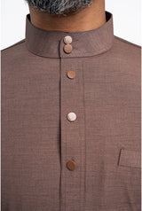 Patawali Modern Fit Baju Melayu Cekak Musang - Espresso