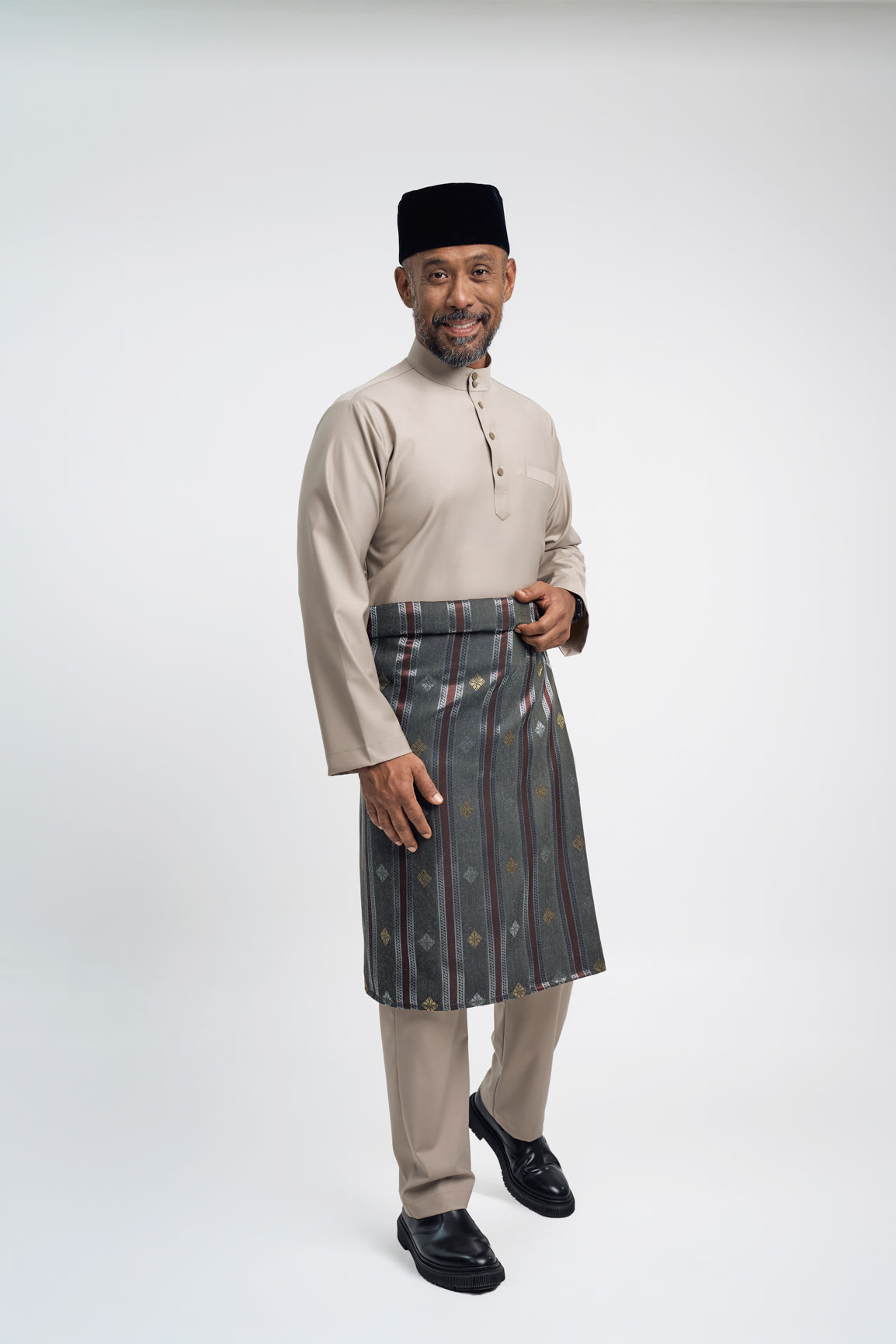 Patawali Modern Fit Baju Melayu Cekak Musang - Light Olive