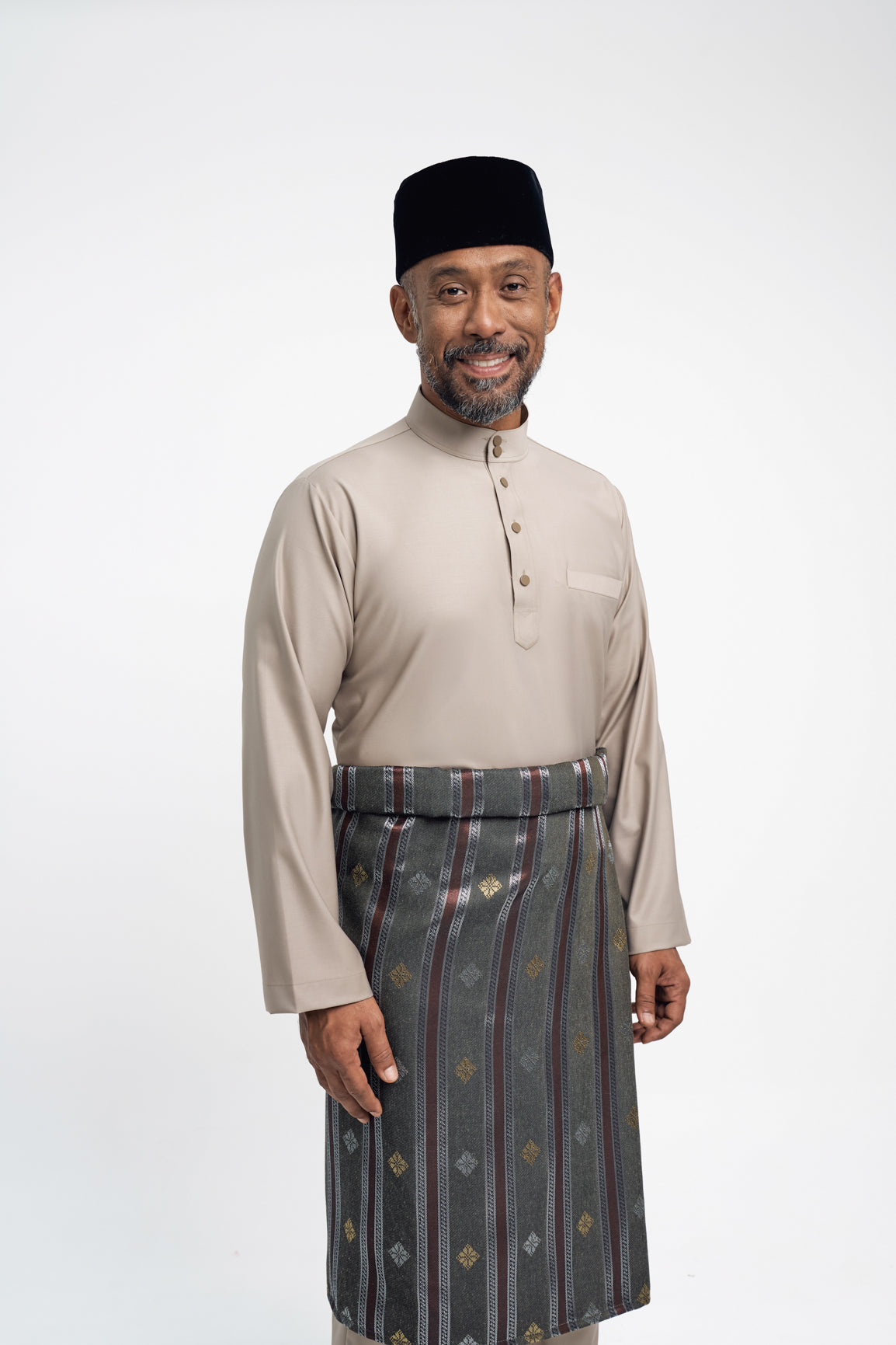 Patawali Modern Fit Baju Melayu Cekak Musang - Light Olive