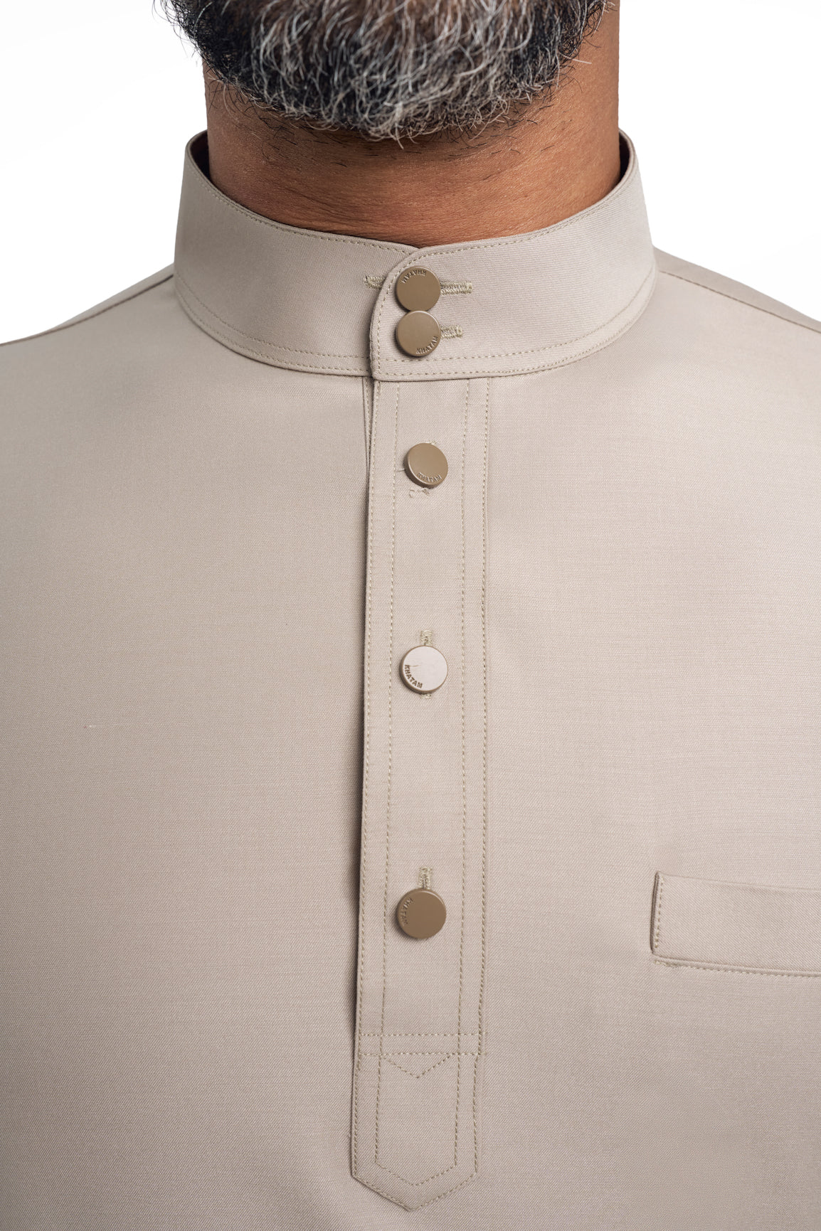 Patawali Modern Fit Baju Melayu Cekak Musang - Light Olive