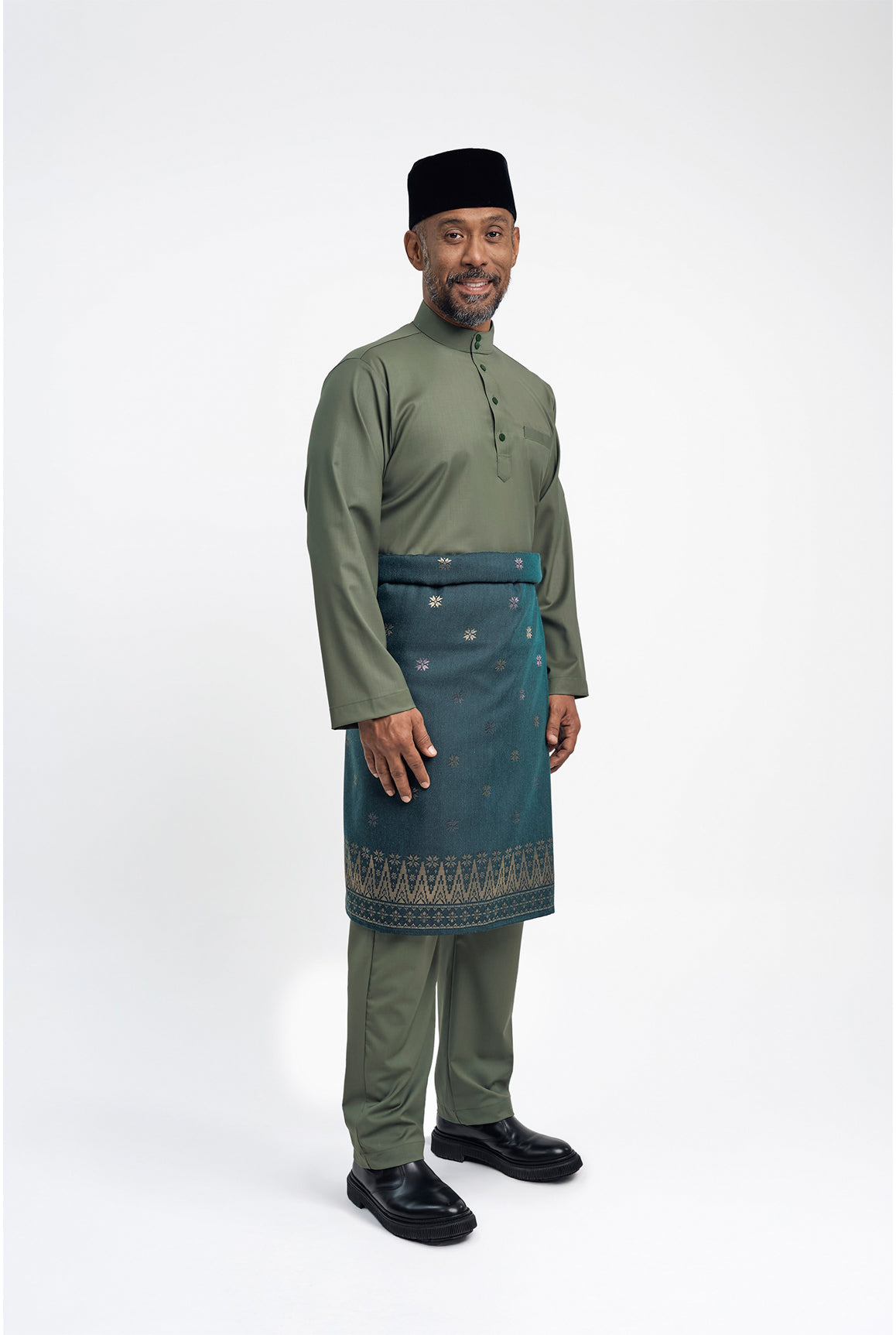 Patawali Modern Fit Baju Melayu Cekak Musang - Pickle Green