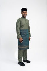 Patawali Modern Fit Baju Melayu Cekak Musang - Pickle Green