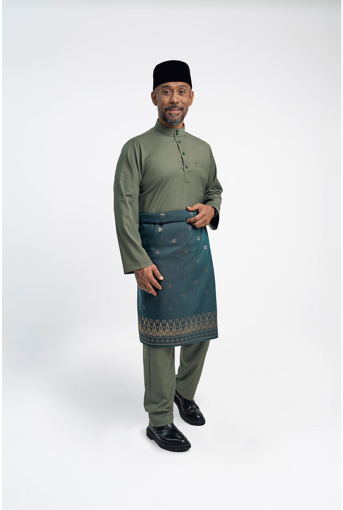 Patawali Modern Fit Baju Melayu Cekak Musang - Pickle Green