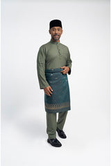 Patawali Modern Fit Baju Melayu Cekak Musang - Pickle Green