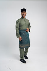 Patawali Modern Fit Baju Melayu Cekak Musang - Pickle Green