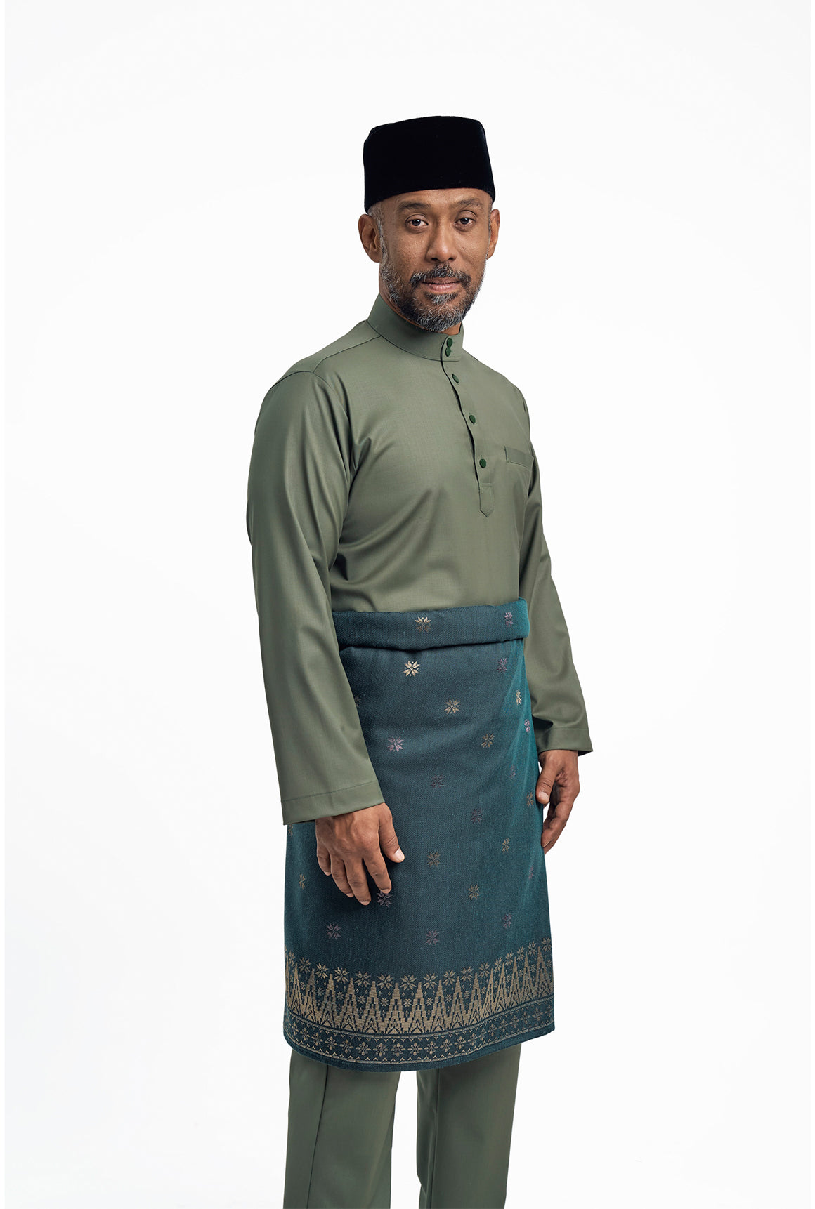 Patawali Modern Fit Baju Melayu Cekak Musang - Pickle Green