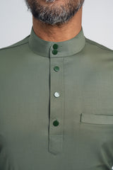 Patawali Modern Fit Baju Melayu Cekak Musang - Pickle Green