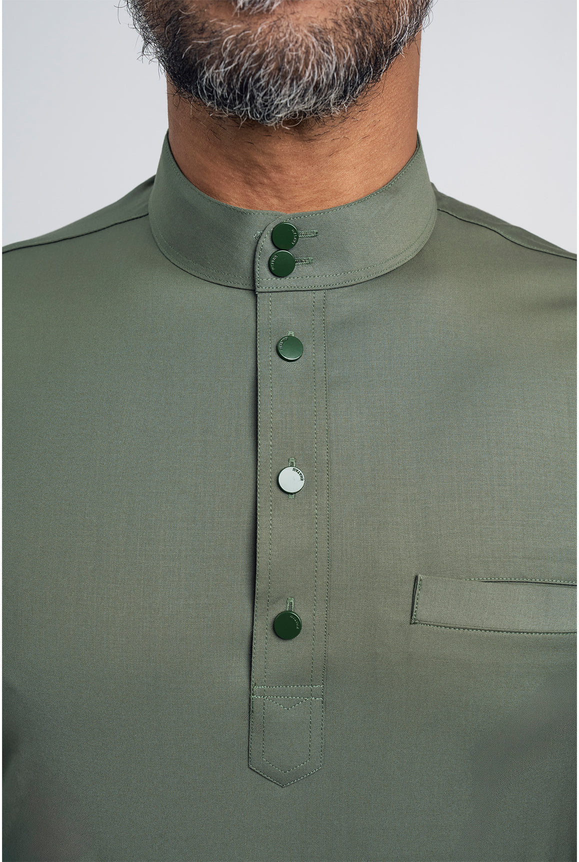 Patawali Modern Fit Baju Melayu Cekak Musang - Pickle Green