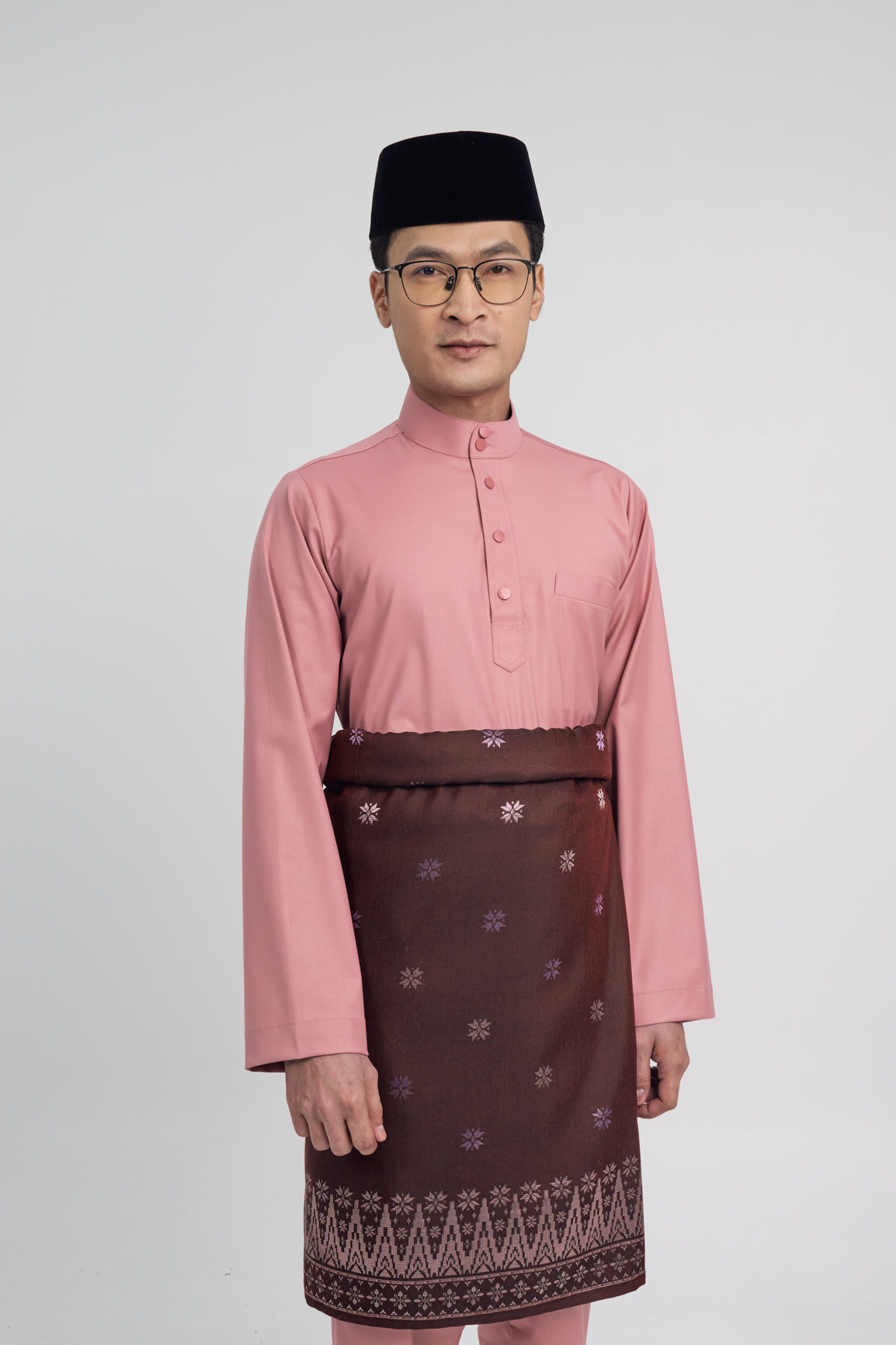 Patawali Modern Fit Baju Melayu Cekak Musang - Dusty Pink