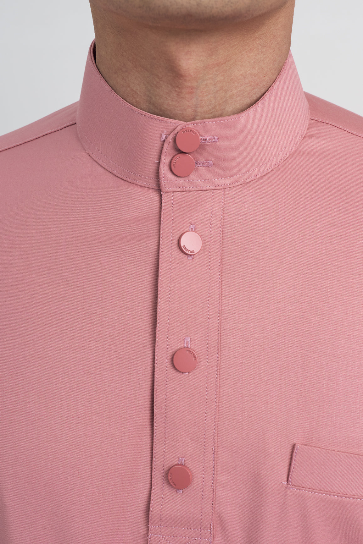 Patawali Modern Fit Baju Melayu Cekak Musang - Dusty Pink