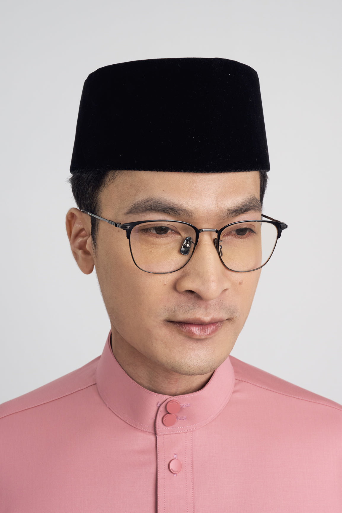 Patawali Modern Fit Baju Melayu Cekak Musang - Dusty Pink