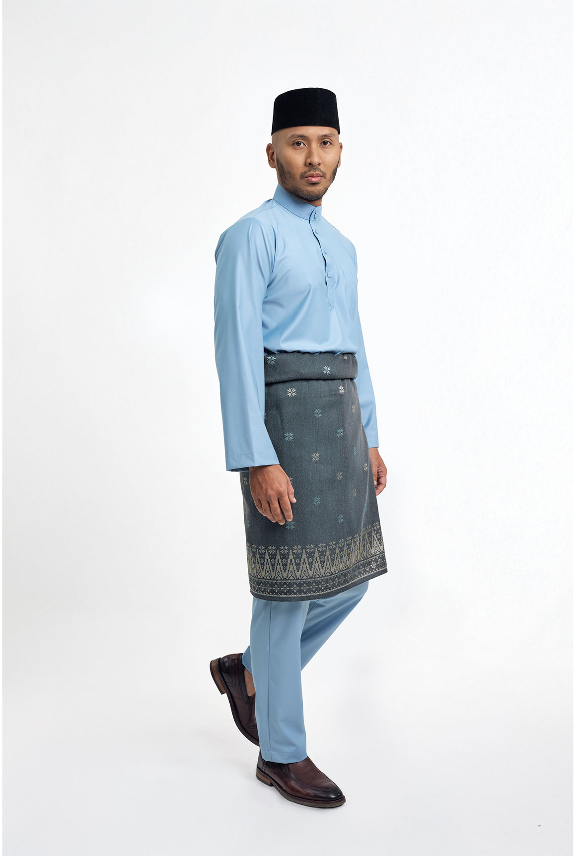 Patawali Modern Fit Baju Melayu Cekak Musang - Light Blue