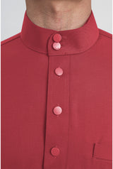 Patawali Modern Fit Baju Melayu Cekak Musang - Rose Red