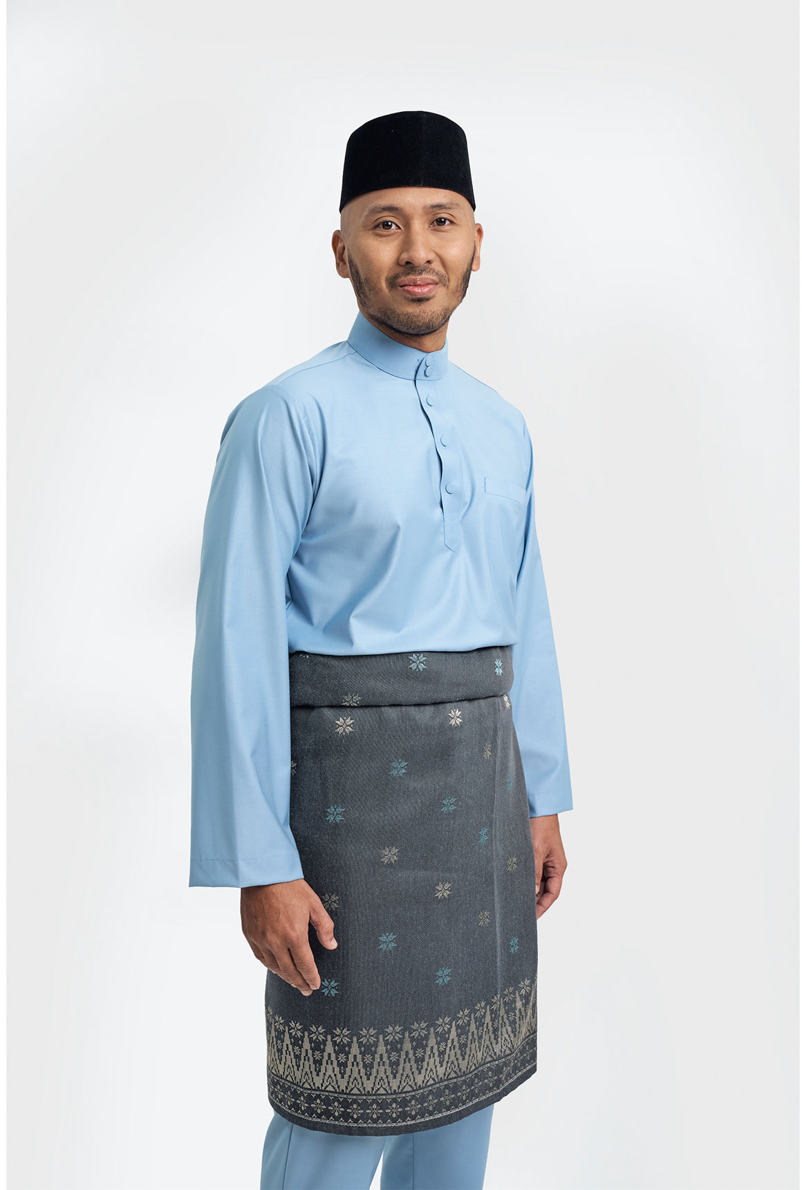Patawali Modern Fit Baju Melayu Cekak Musang - Light Blue