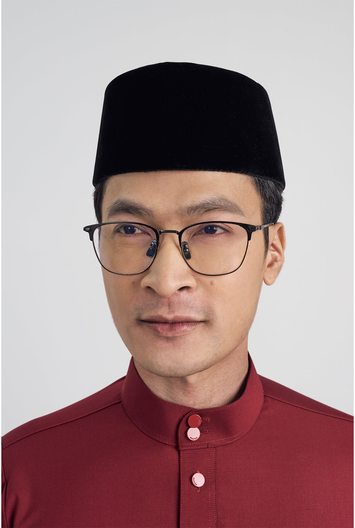 Patawali Modern Fit Baju Melayu Cekak Musang - Mahogany Red