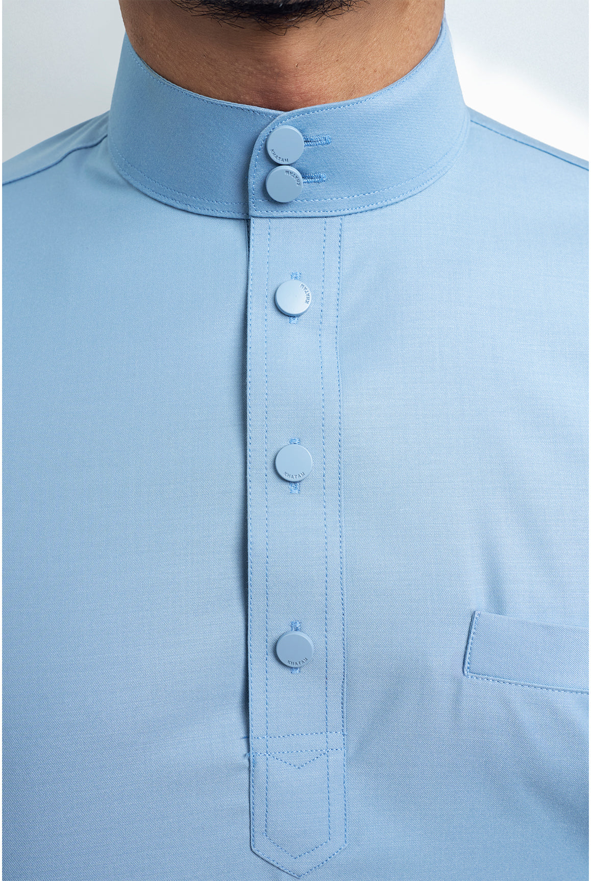 Patawali Modern Fit Baju Melayu Cekak Musang - Light Blue
