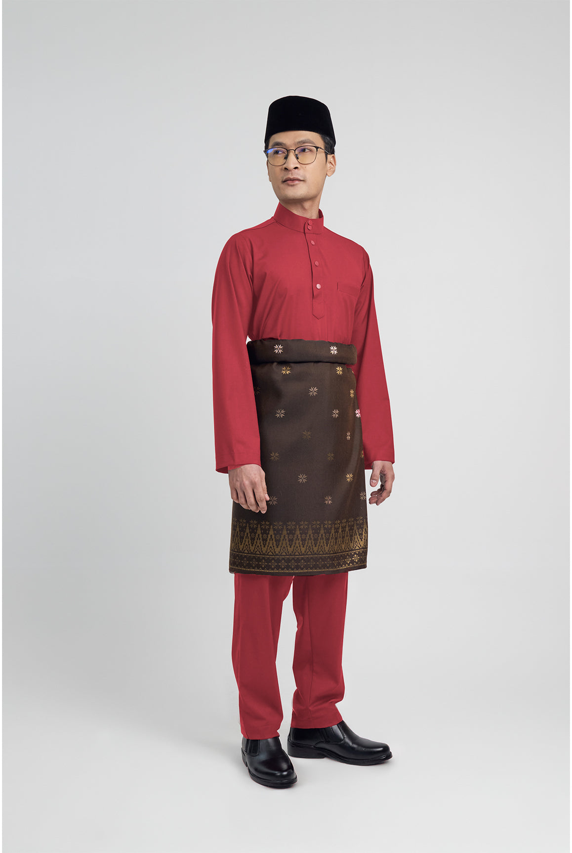 Patawali Modern Fit Baju Melayu Cekak Musang - Rose Red