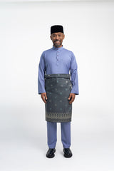Patawali Modern Fit Baju Melayu Cekak Musang - Stone Blue