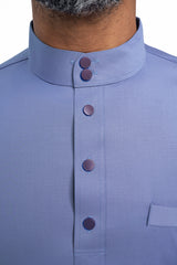 Patawali Modern Fit Baju Melayu Cekak Musang - Stone Blue