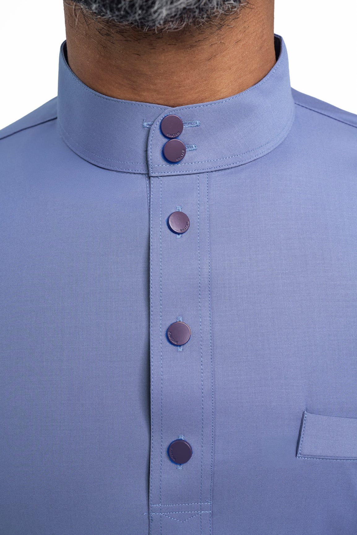 Patawali Modern Fit Baju Melayu Cekak Musang - Stone Blue