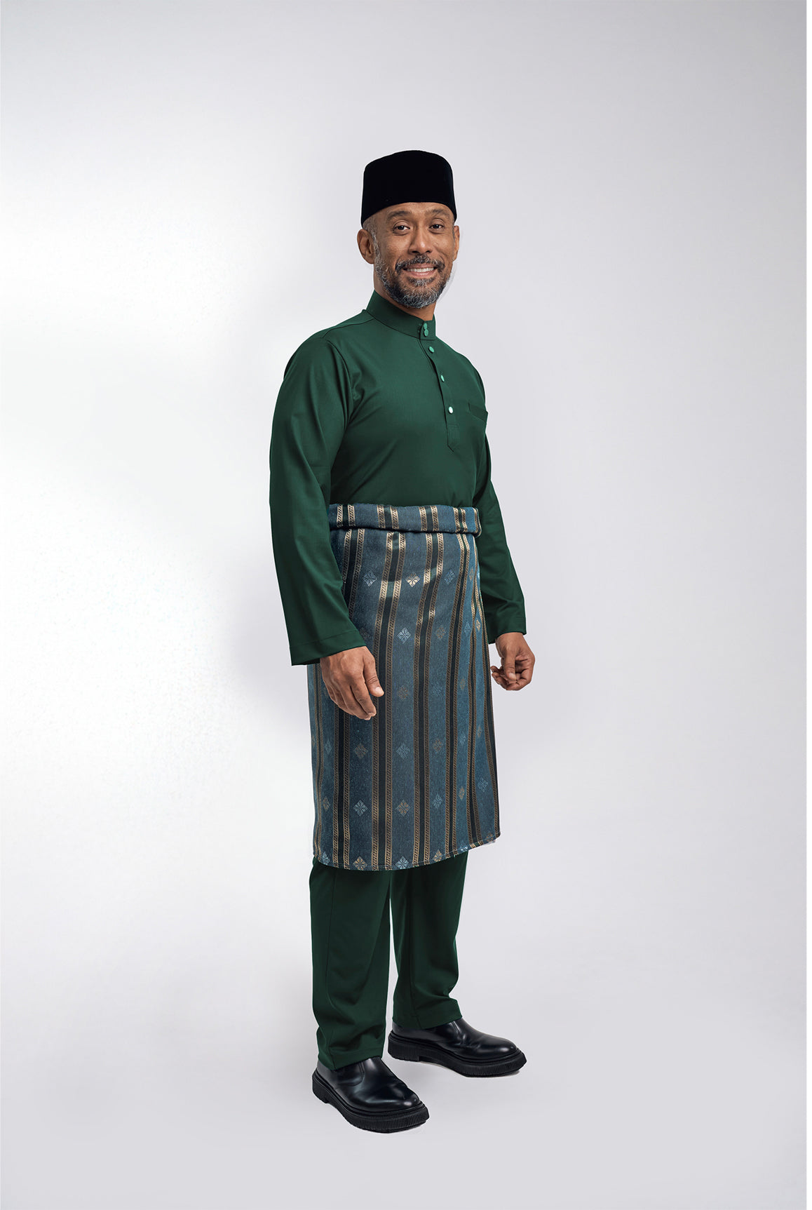 Patawali Modern Fit Baju Melayu Cekak Musang - Emerald Green