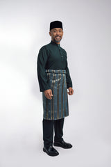 Patawali Modern Fit Baju Melayu Cekak Musang - Deep Green