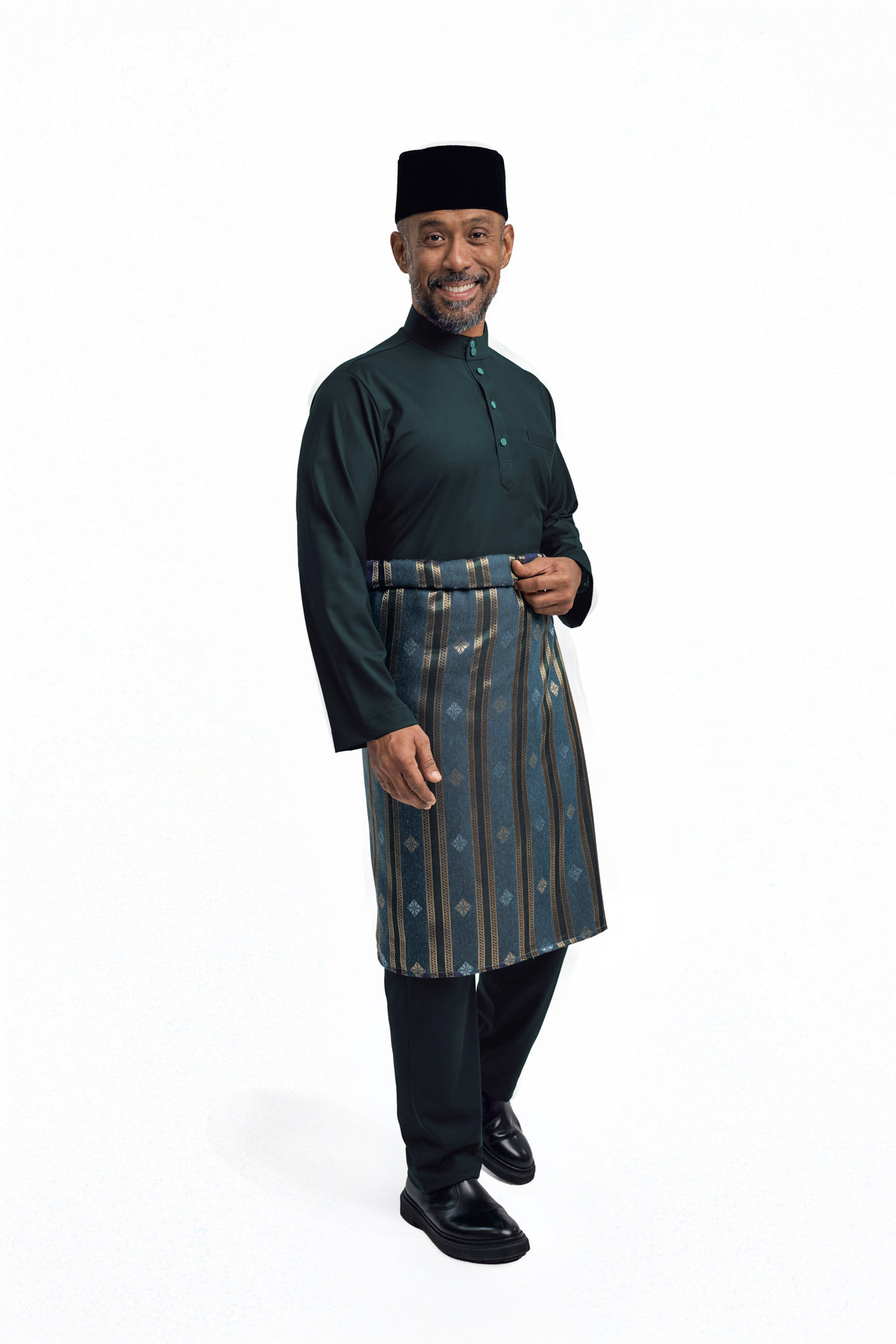 Patawali Modern Fit Baju Melayu Cekak Musang - Deep Green