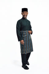Patawali Modern Fit Baju Melayu Cekak Musang - Deep Green