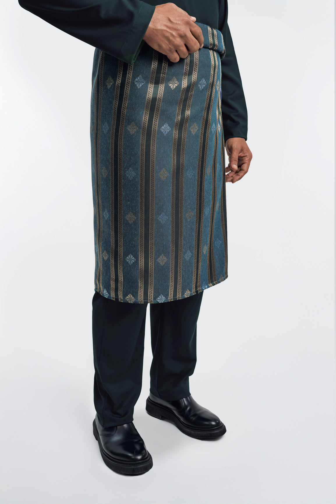 Patawali Modern Fit Baju Melayu Cekak Musang - Deep Green