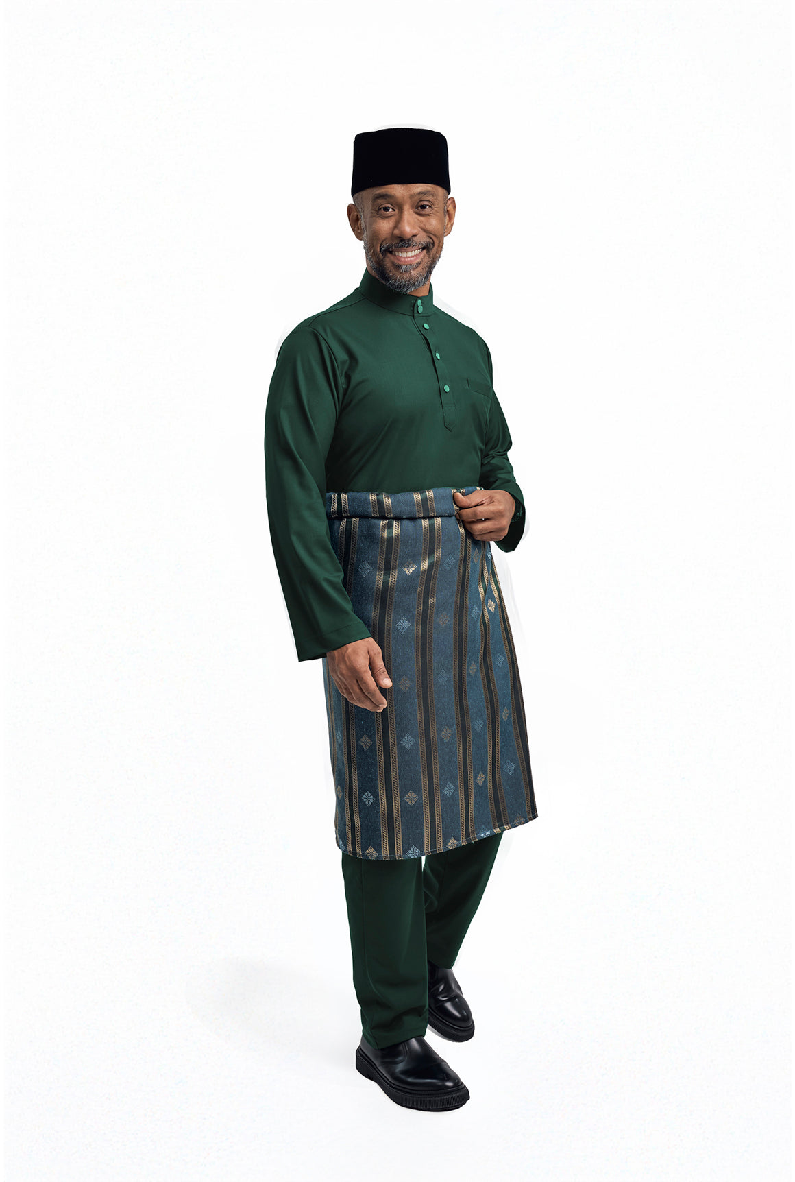 Patawali Modern Fit Baju Melayu Cekak Musang - Emerald Green