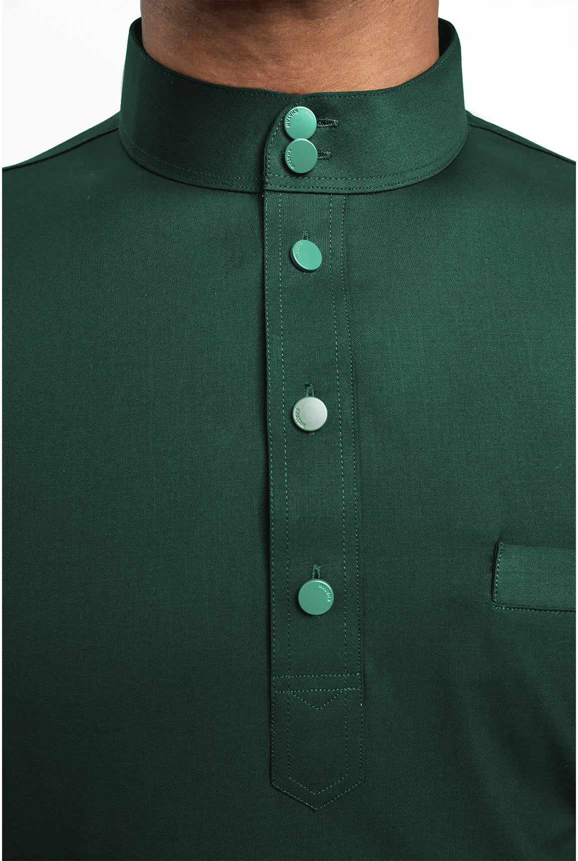 Patawali Modern Fit Baju Melayu Cekak Musang - Emerald Green