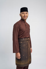 Patawali Modern Fit Baju Melayu Cekak Musang - Dark Brown