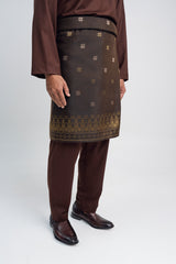 Patawali Modern Fit Baju Melayu Cekak Musang - Dark Brown