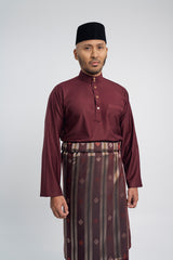 Patawali Modern Fit Baju Melayu Cekak Musang - Burgundy Red