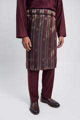 Patawali Modern Fit Baju Melayu Cekak Musang - Burgundy Red