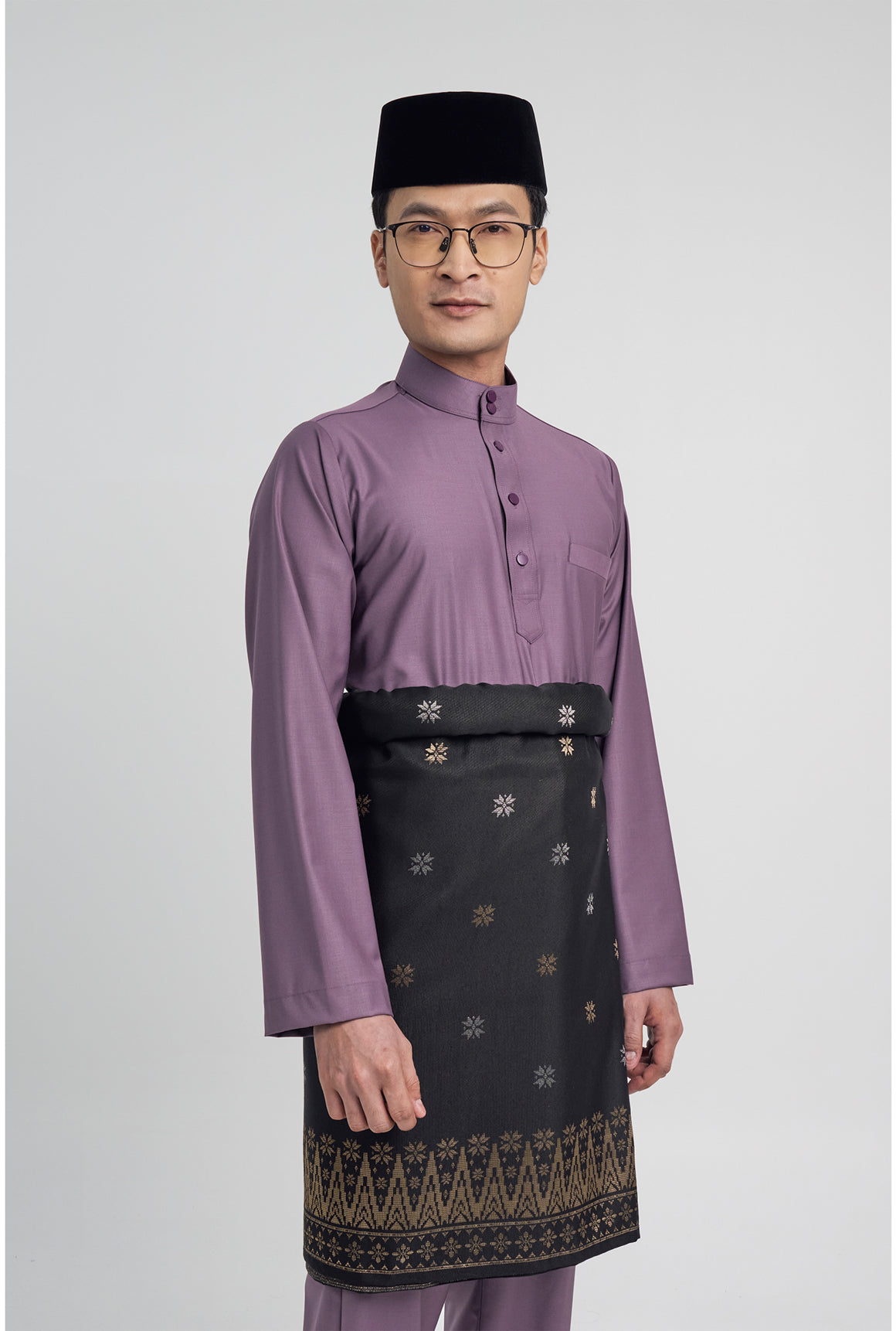 Patawali Modern Fit Baju Melayu Cekak Musang - Dusty Lilac