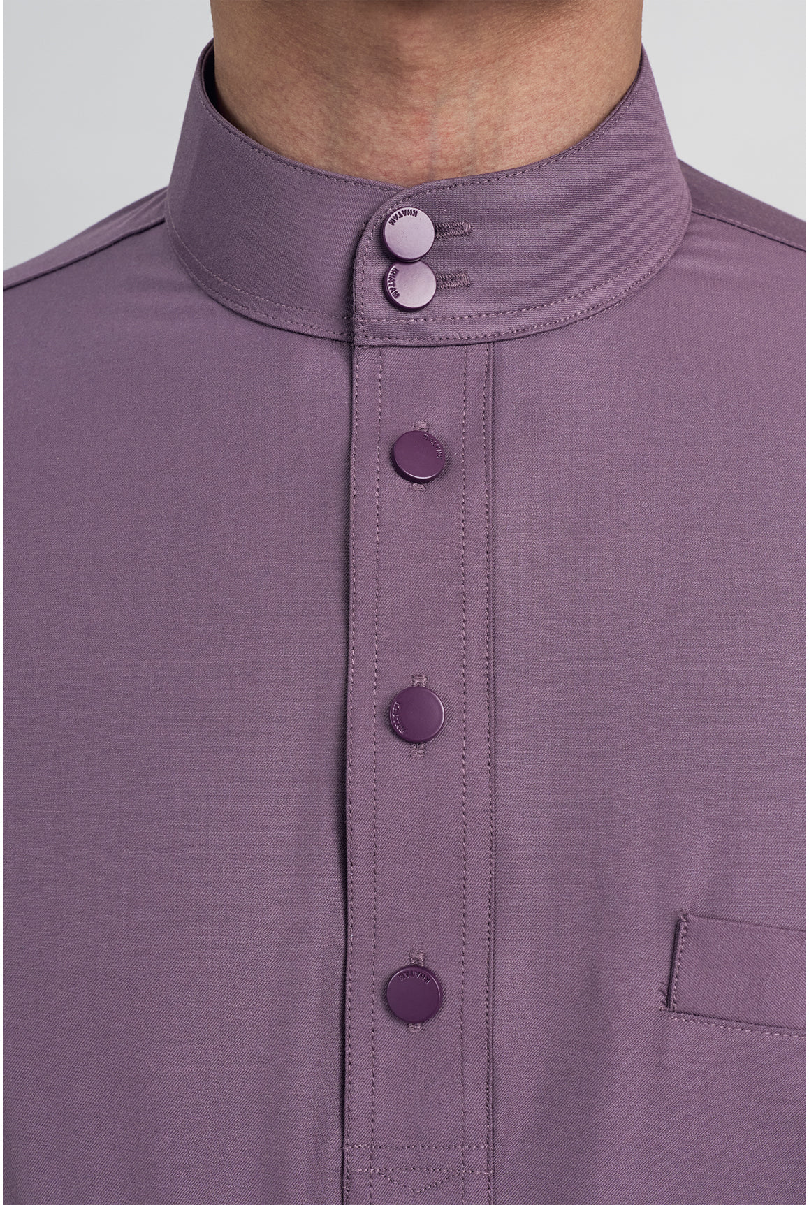 Patawali Modern Fit Baju Melayu Cekak Musang - Dusty Lilac