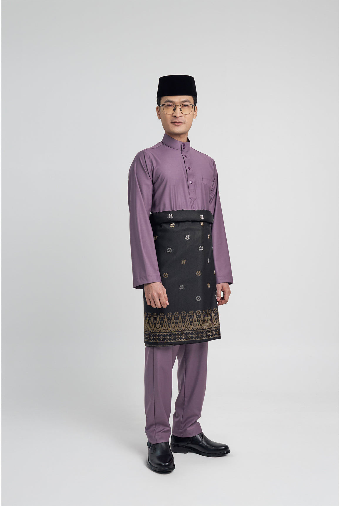 Patawali Modern Fit Baju Melayu Cekak Musang - Dusty Lilac
