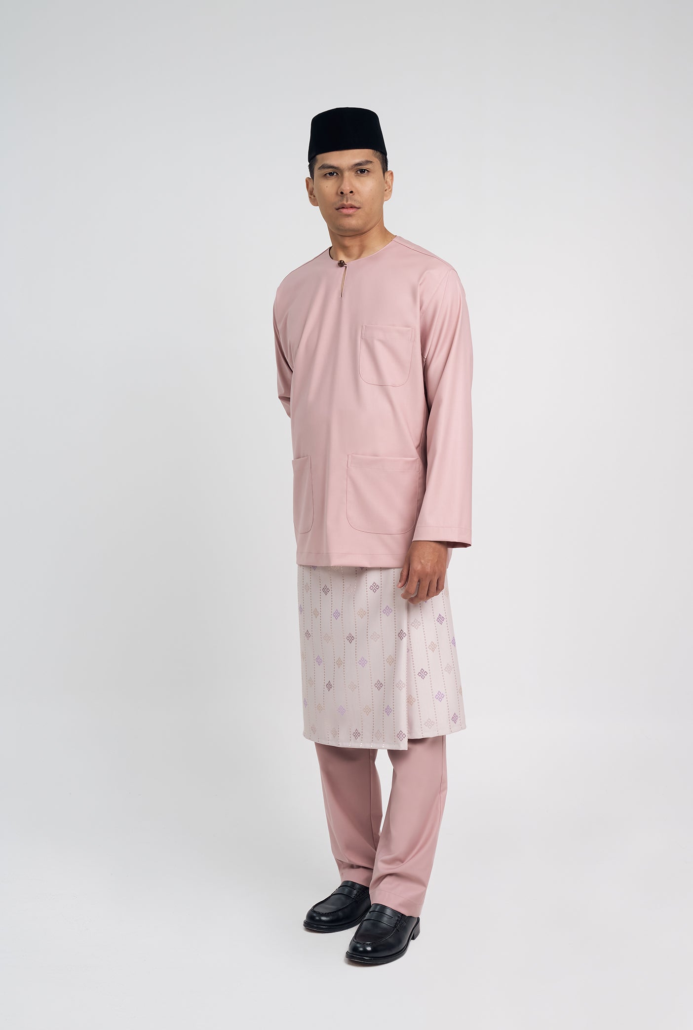 Patawali Classic Fit Baju Melayu Teluk Belanga - Soft Pink