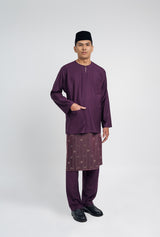 Patawali Classic Fit Baju Melayu Teluk Belanga - Dark Purple