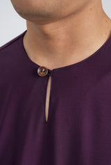 Patawali Classic Fit Baju Melayu Teluk Belanga - Dark Purple
