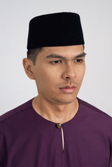 Patawali Classic Fit Baju Melayu Teluk Belanga - Dark Purple