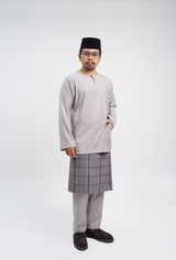 Patawali Classic Fit Baju Melayu Teluk Belanga - Ash Grey