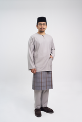 Patawali Classic Fit Baju Melayu Teluk Belanga - Ash Grey