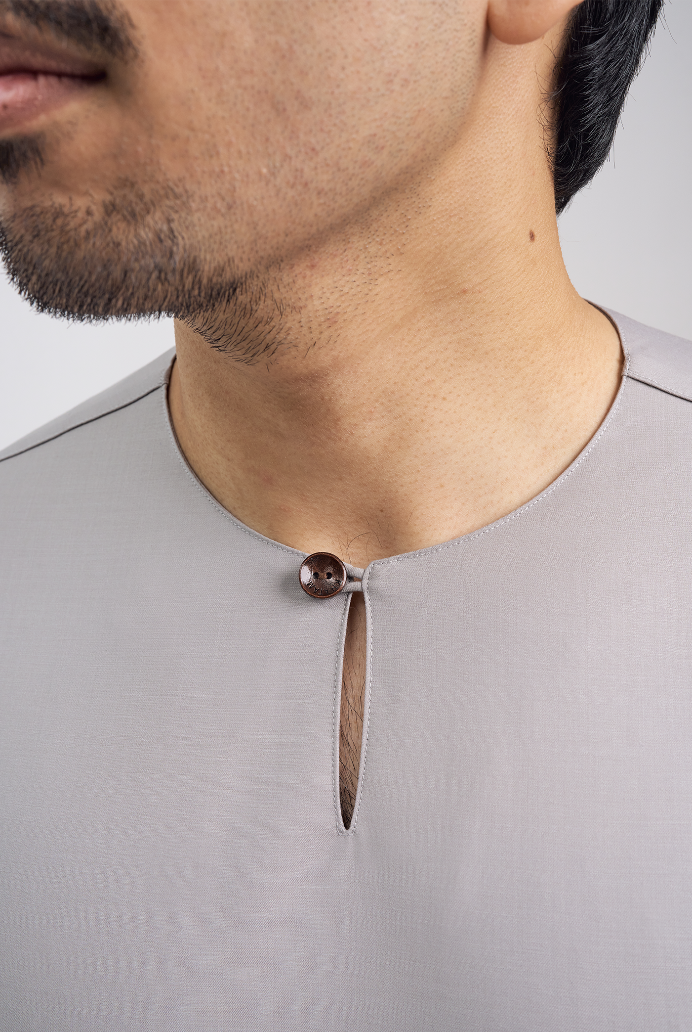 Patawali Classic Fit Baju Melayu Teluk Belanga - Ash Grey