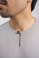 Patawali Classic Fit Baju Melayu Teluk Belanga - Ash Grey