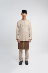 Patawali Classic Fit Baju Melayu Teluk Belanga - Beige