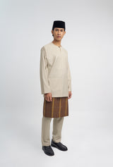 Patawali Classic Fit Baju Melayu Teluk Belanga - Beige