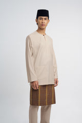 Patawali Classic Fit Baju Melayu Teluk Belanga - Beige