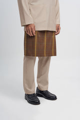 Patawali Classic Fit Baju Melayu Teluk Belanga - Beige
